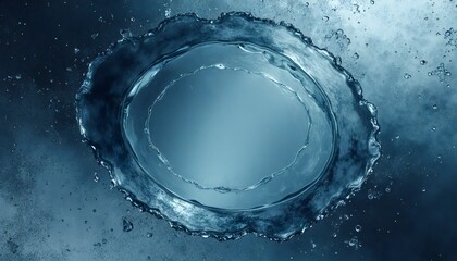 closeup of circular shape made water droplets