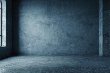 Grey Concrete Surface Background for Text Editing in Empty Room