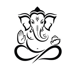 Illustration of ganesha in a meditative pose