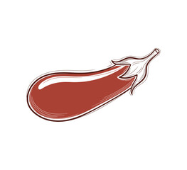 Illustration of a reddishbrown eggplant