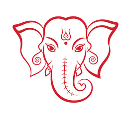 Red ganesha head, a symbol of new beginnings
