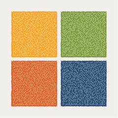 Fototapeta premium Four Square Pixelated Textures In Yellow Green Orange And Blue