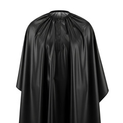 Black hairdressing cape isolated on transparent background