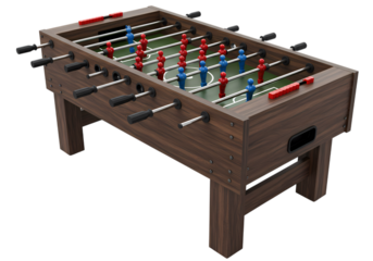 Wooden Foosball Table isolated on transparent background