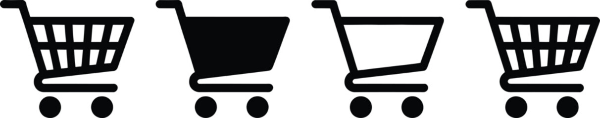 Diverse Shopping Cart Icons Representing Retail and ECommerce Choices and Options for Consumers and Businesses © Murad