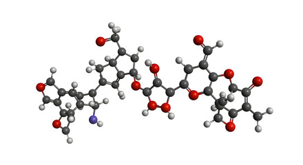 Scientific 3D Model of a Complex Organic Molecule Structure