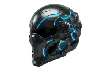 CyberpunkStyle Helmet Futuristic Headgear Design isolated on transparent background