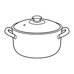 Pot With Lid Cooking Illustration