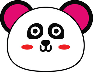 Minimalist Black and White Panda Vector design
