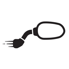 black and white silhouette of a Motorcycle mirror vector on a white background