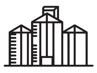 Stylish Grain Elevator Icon Design In Crisp Vector Format