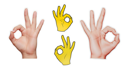 Fototapeta premium Transparan Background OK Gesture Hand Signs: Approval, Agreement, and Positive Feedback - Stock Photo