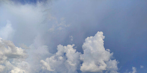 Mixed Cloud Layers in Vibrant Blue Sky