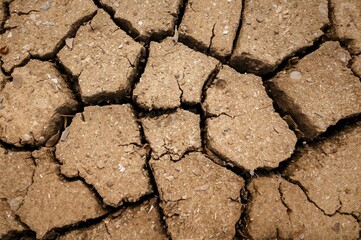 Arid soil under prolonged dry conditions, backdrop
