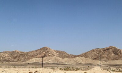 Arava desert landscape sand dunes 
