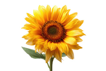Close-up of a vibrant yellow sunflower against a transparent background
