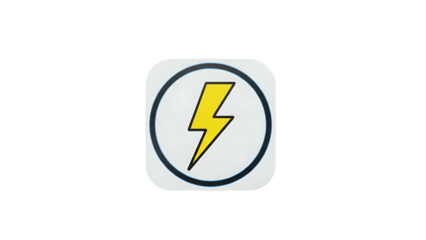 Transparan Background Yellow Lightning Bolt in Circle Icon - Power Energy Speed Electricity Symbol