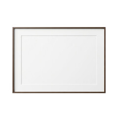 Blank white paper in a black frame isolated on transparent background