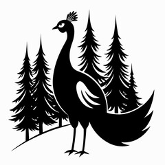Peacock Silhouette Vector