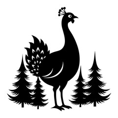 Peacock Silhouette Vector