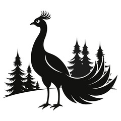 Peacock Silhouette Vector