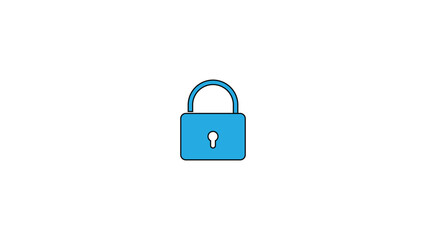 Simple Blue Padlock Illustration of Security and Protection with a Keyhole Symbol for Internet Safety or Privacy Concept