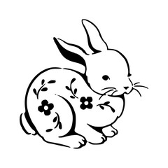 bunny with flower decoration