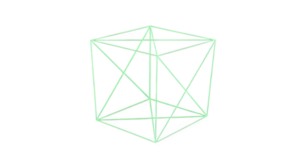 Abstract geometric shape with lines and triangles creating a complex 3d structure isolated on transparent background, showcasing mathematical precision