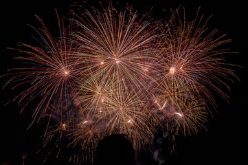 Obraz premium Bright and lively pyrotechnic show