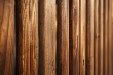 Detailed view of a weathered wooden barrier displaying diverse grain designs, highlighting cozy, earthy hues and surface details under natural light.