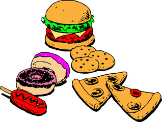 various types of fast food