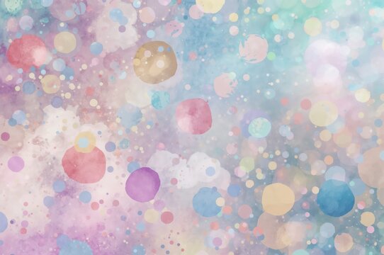 Vibrant hand-painted watercolor dots design. Continuous multicolored speckles backdrop. - Powered by Adobe