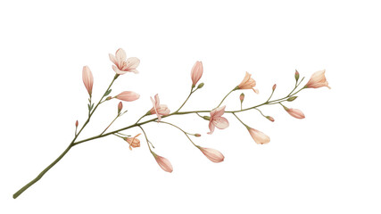 Delicate Pink Blossom Branch Isolated on Transparent Background