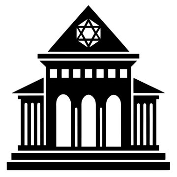 black synagogue building icon clip art preview