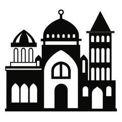 Synagogue a simple vector clean black silhouette design white background