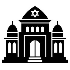 Synagogue a simple vector clean black silhouette design white background