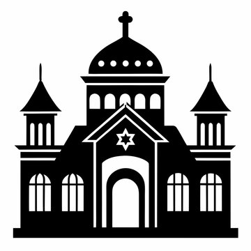 black church building silhouette clip art preview