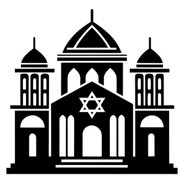 black synagogue building icon clip art preview