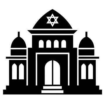 black synagogue building icon clip art preview
