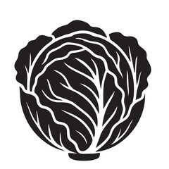 Cabbage silhouette vector on white background