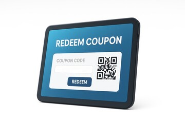 Digital Coupon on a Tablet Device for Online Shopping and Redeeming Offers