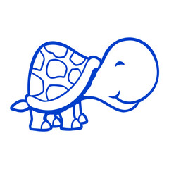 Little Turtle cute smiling happily funny Cartoon