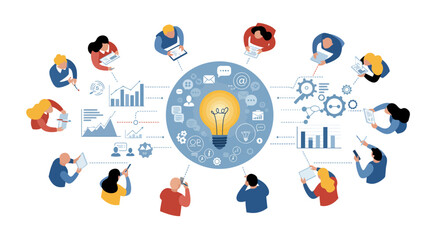 Fototapeta premium Empowering Diverse Teams: Collaborative Strategy Session Driving Innovation and Collective Success