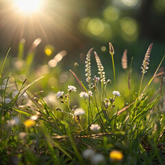 spring flowers in the grass