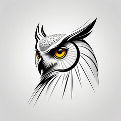 vector illustration of an owl head