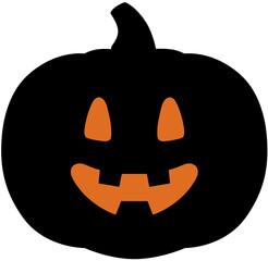 Minimalist Halloween Pumpkin Face Vector Illustration