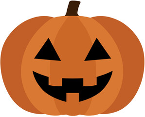 Minimalist Halloween Pumpkin Face Vector Illustration