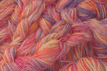 Fototapeta premium Detailed view of colorful yarn texture for fabric design