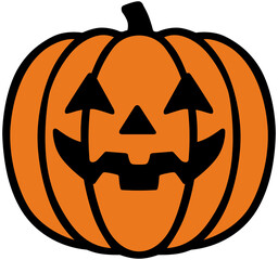 Minimalist Halloween Pumpkin Face Vector Illustration