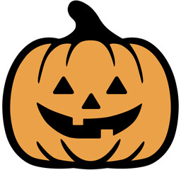 Minimalist Halloween Pumpkin Face Vector Illustration